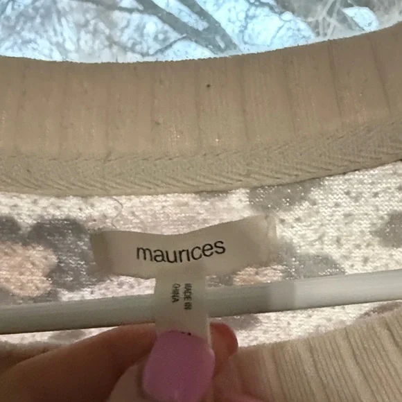 Maurices Taupe and Brown Leopard Crewneck Sweater - Picture 3 of 4